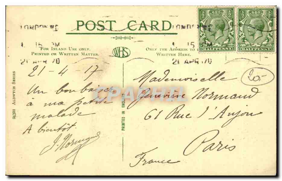 Grande Bretagne Great BRitain CPA The bank of England — Rückseite