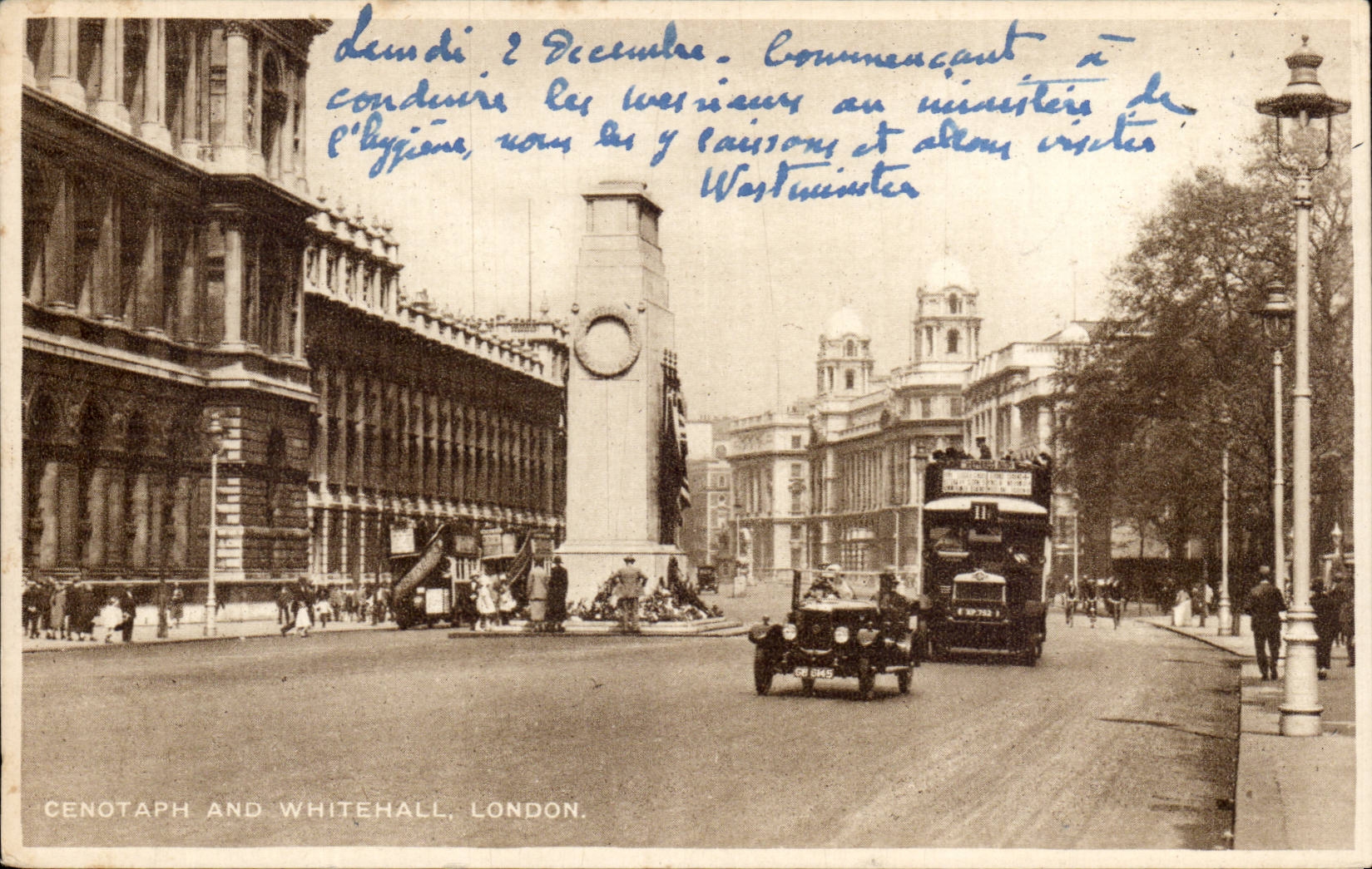 Grande Bretagne Great BRitain Londres London CPA Cenotaph and Whitehall