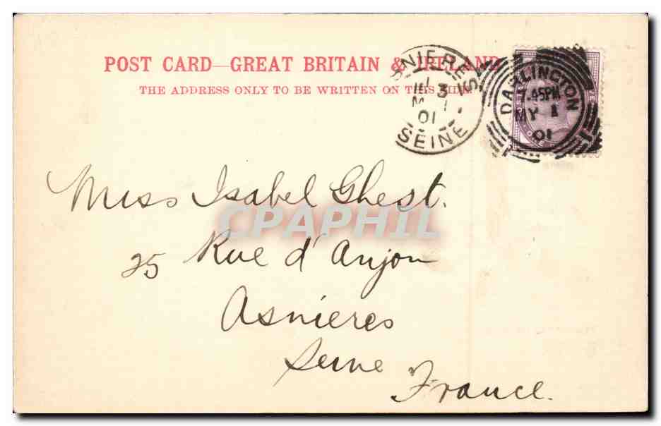 Grande Bretagne Great BRitain CPA DArlington TEchnical school — Rückseite