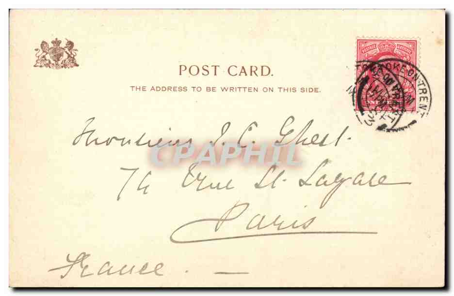 Grande Bretagne Great BRitain CPA Haddon hall — Rückseite