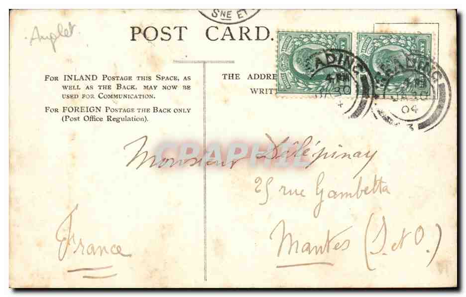 Grande Bretagne Great BRitain CPA The Lion Forbury gardens Reading — Rückseite