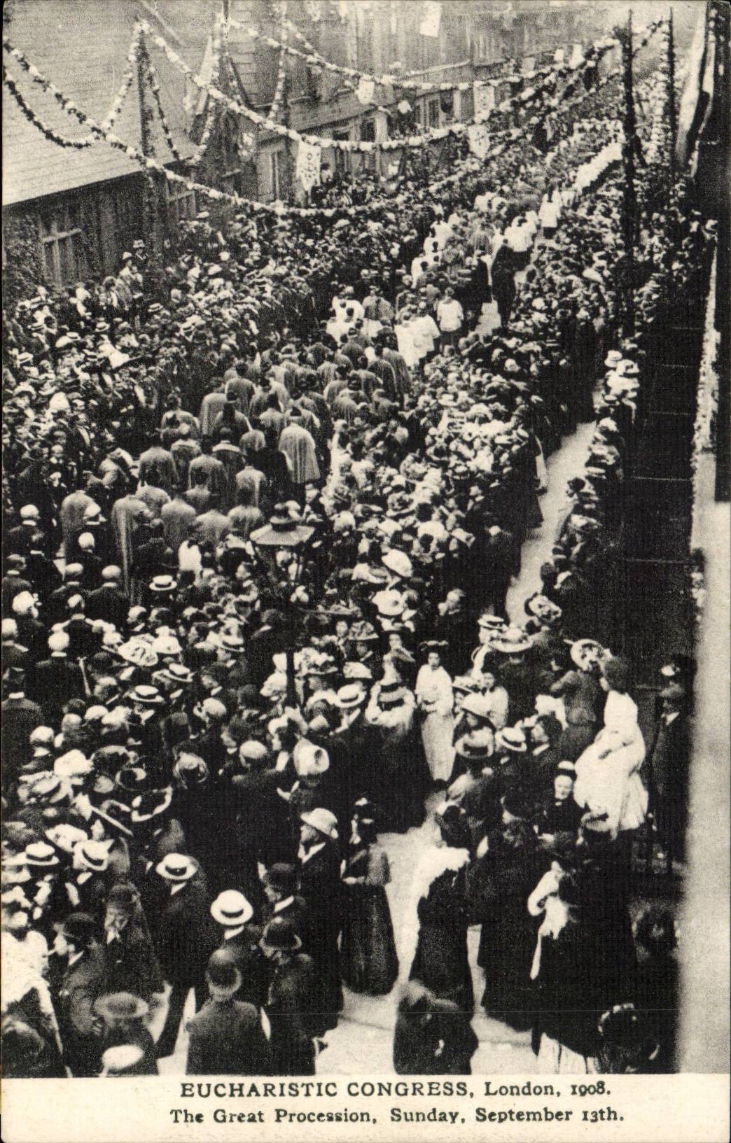 Grande Bretagne Great BRitain CPA Londres London Eucharistic congress 1908 The great procession September 13th