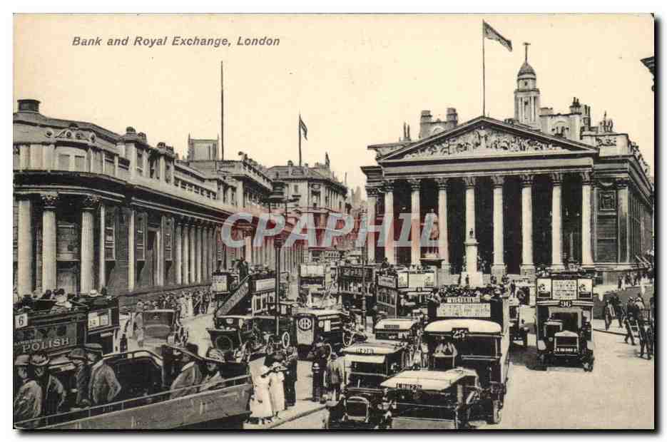 Grande Bretagne Great Britain CPA London Londres Bank and Royal Exchange 