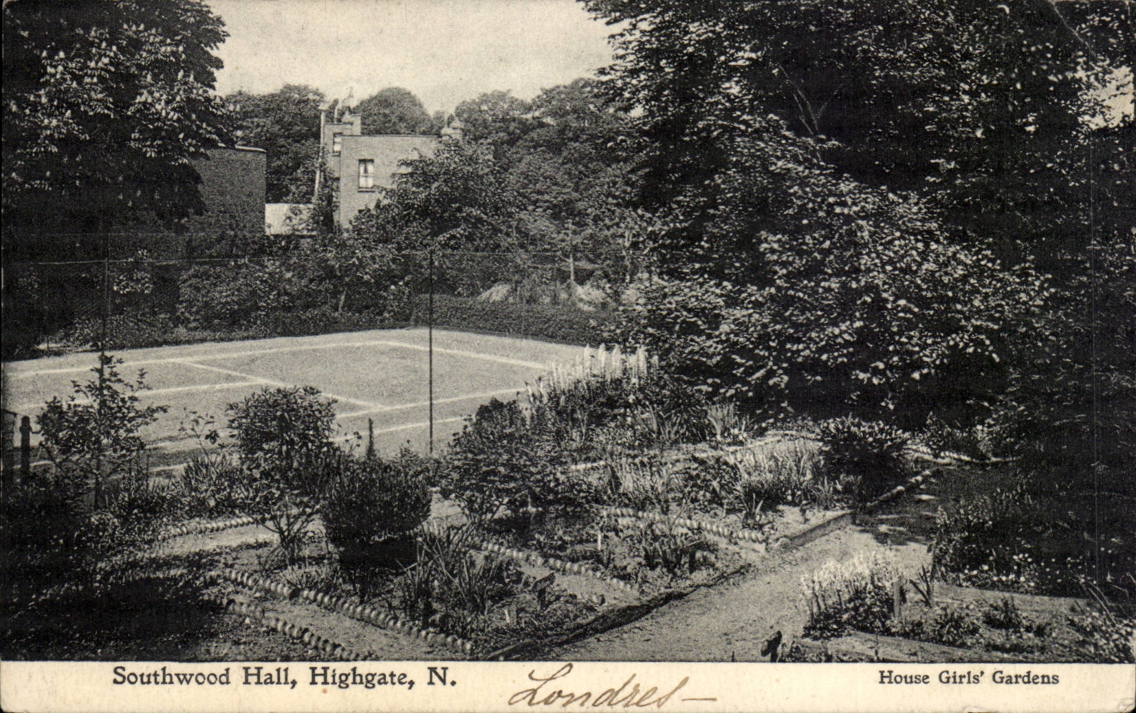 Grande Bretagne Great Britain CPA Southwood Hall Highgate N Hosue girls' gardens (tennis)