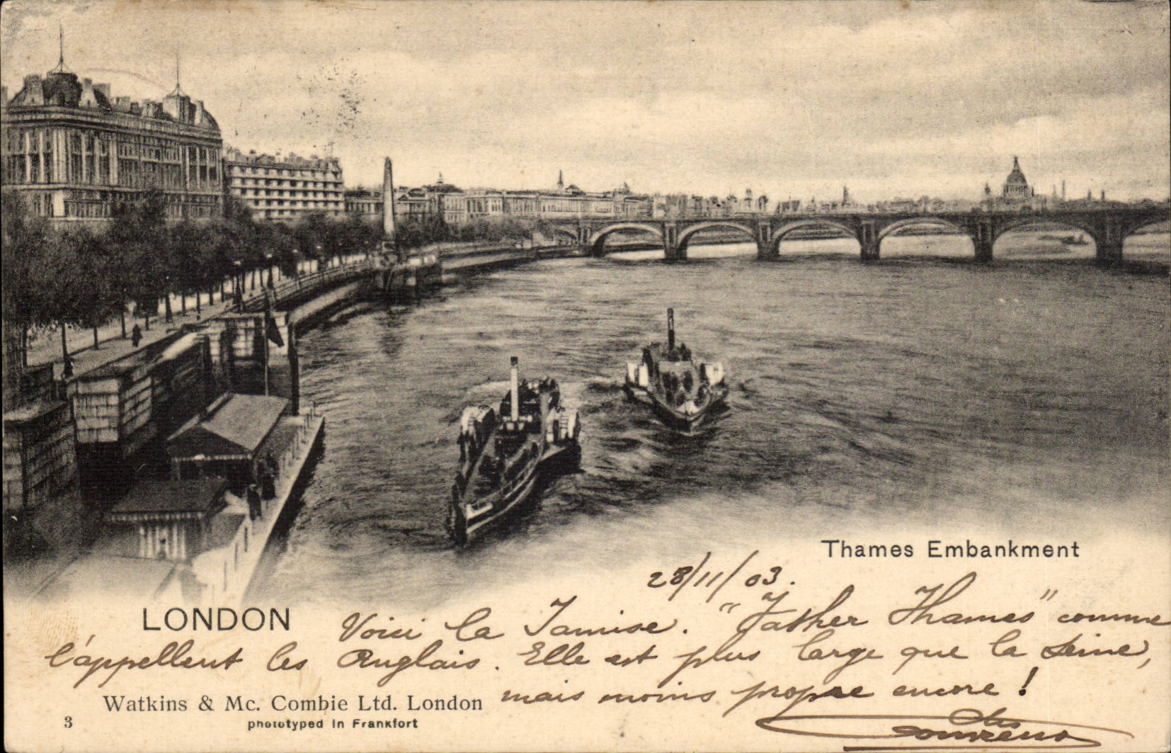 Grande Bretagne Great Britain CPA Londres London Thames Embankment