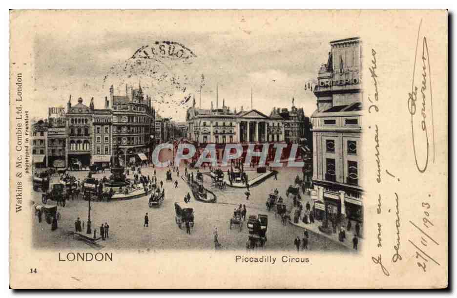 Grande Bretagne Great Britain CPA London Londres Piccadilly circus