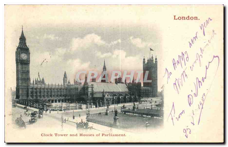 Angleterre - England - London - Clock Tower and Houses of Parliment - CPA 