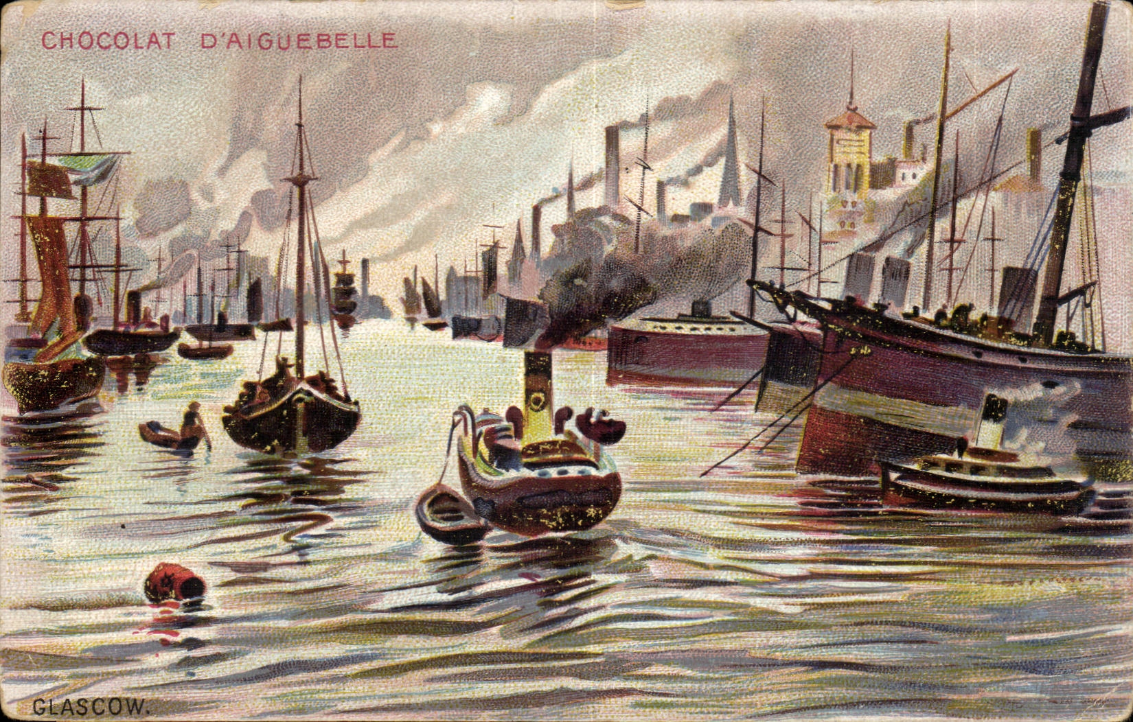 Ecosse - Scotland - Glasgow - Chocolat D'Aiguebele - steamboat paquebot - CPA 