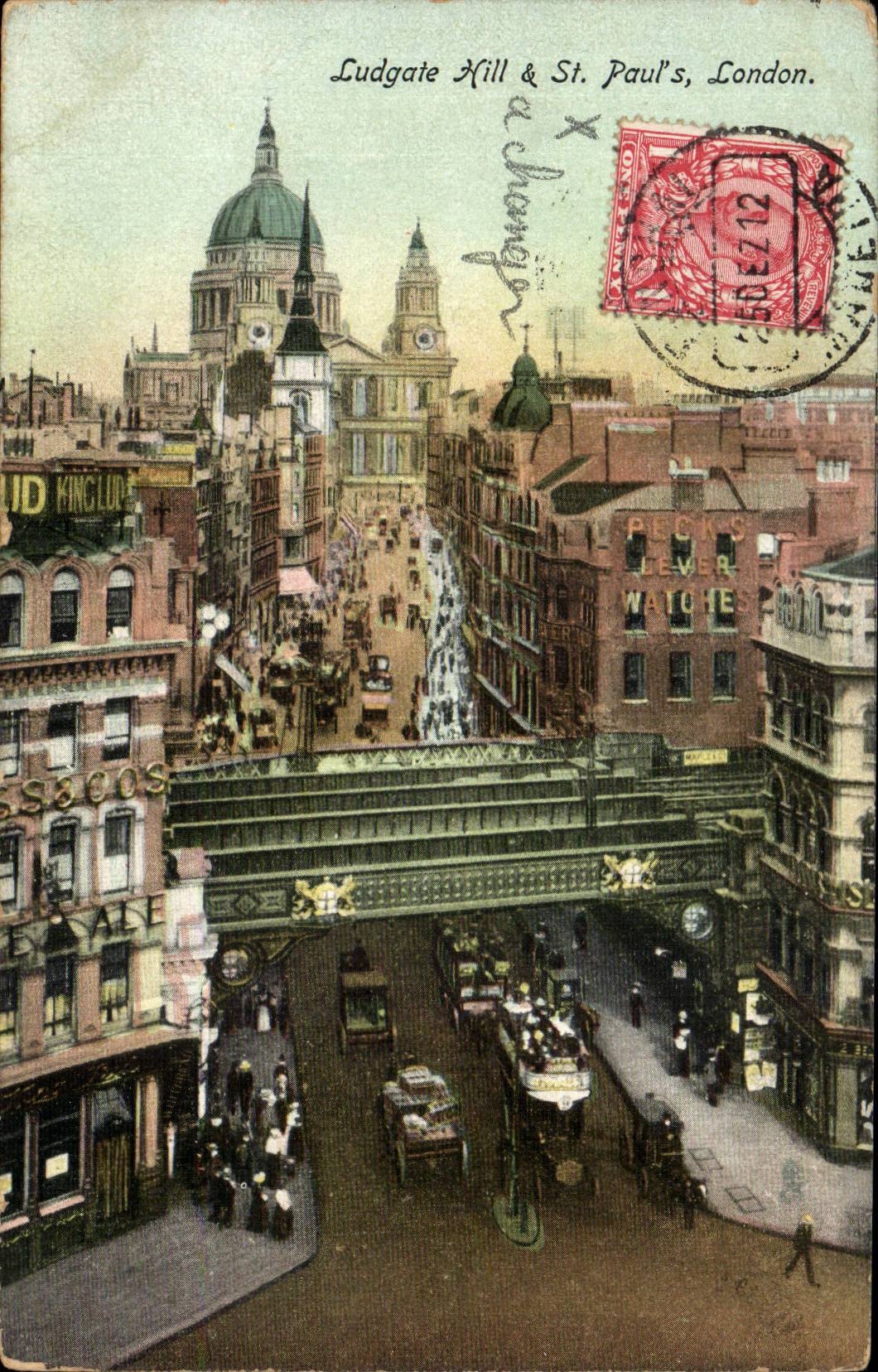 Grande Bretagne Great BRitain CPA London Londres Ludgate Hill and St Paul's London