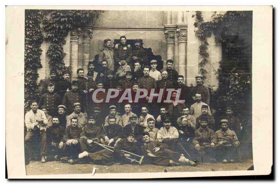 CARTE PHOTO Militaires poilus a l'hopital hospital