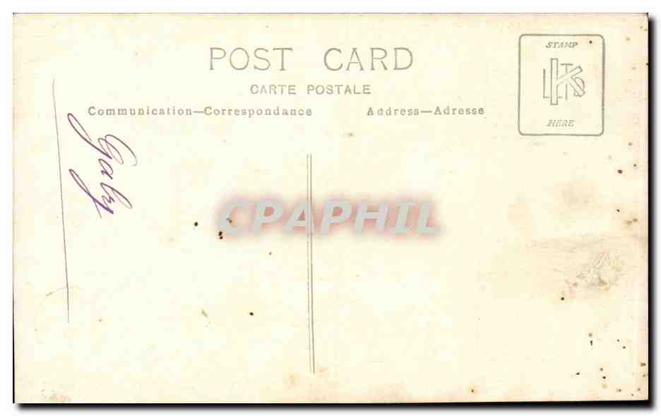 CARTE PHOTO Jeune fille Gaby Enfant — Verso