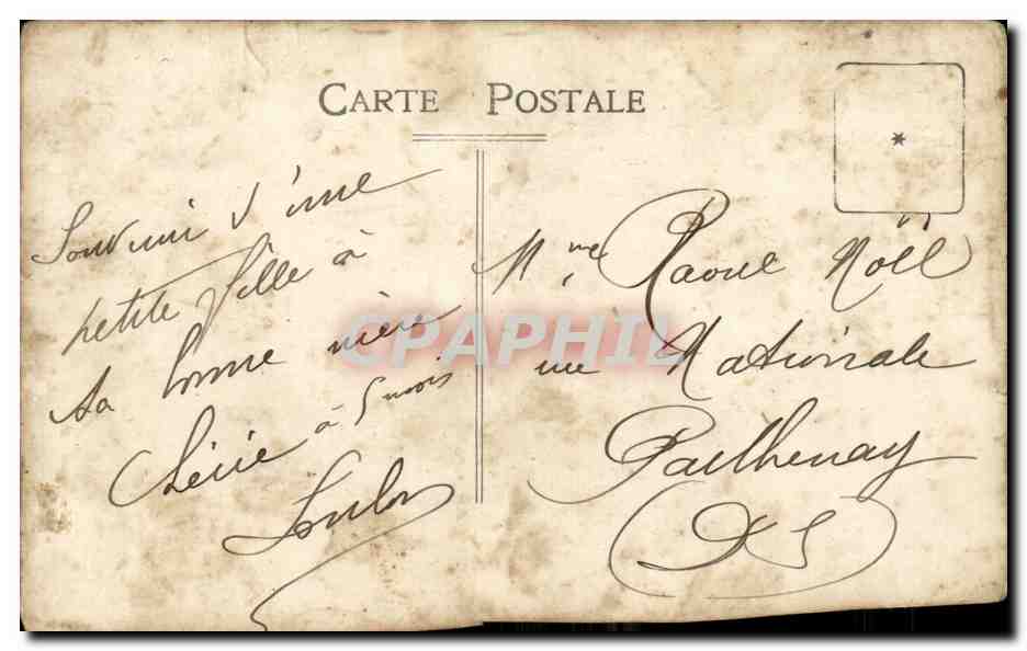 CARTE PHOTO Bebe et chien Parthenay — Rückseite
