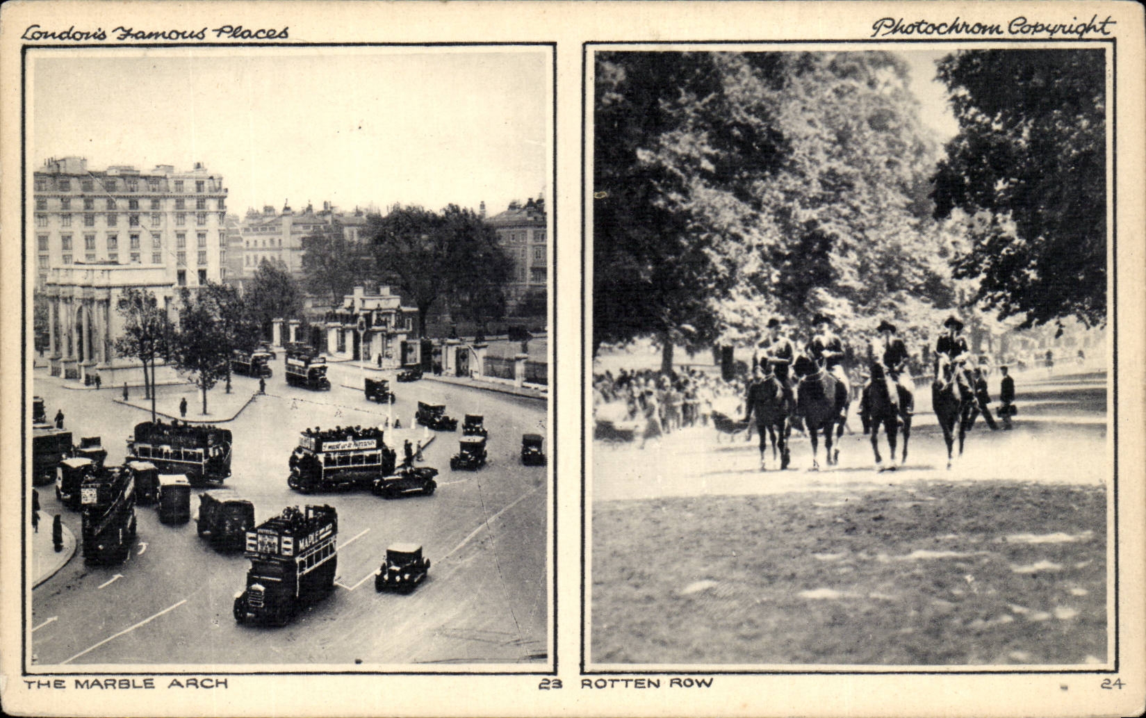 Angleterre - England - London - Londres - The Marble Arch - Rotten Row - Automobile - CPA 