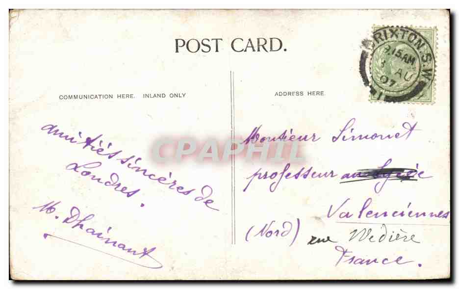 Angleterre - England - London - Londres - Natural History Museum - CPA  — Rückseite