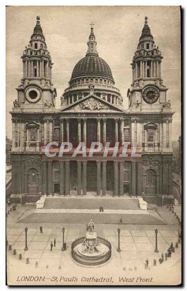 Angleterre - England - London - Londres - St Paul's Cathedral - West Front - CPA 