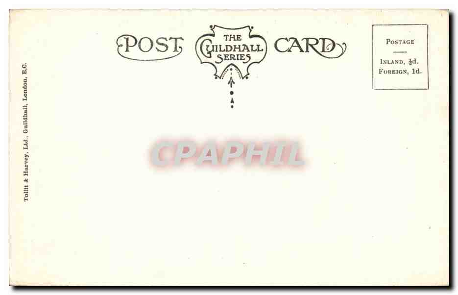 Angleterre - England - London - Londres - The Banqueting Hall - Guildhall - CPA  — Rückseite