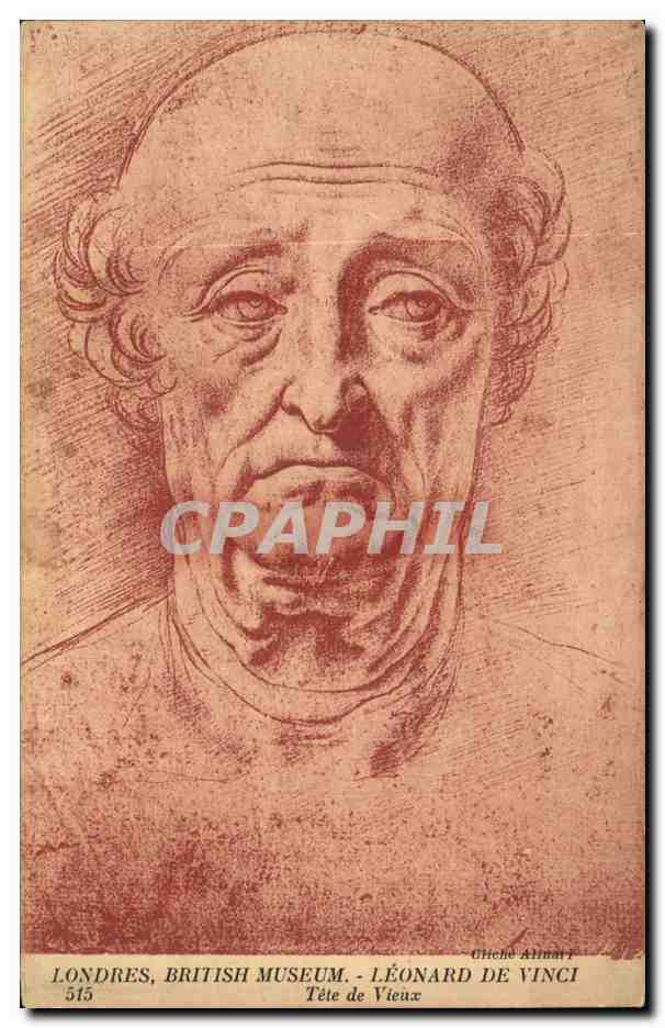 Angleterre - England - London - Londres - British Museum - Leonard de Vinci - Tete de Vieux - CPA 