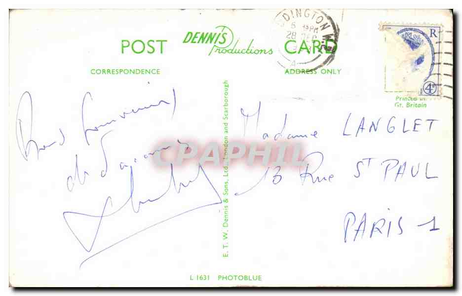 Angleterre - England - London - Londres - Souvenir - CPA  — Rückseite