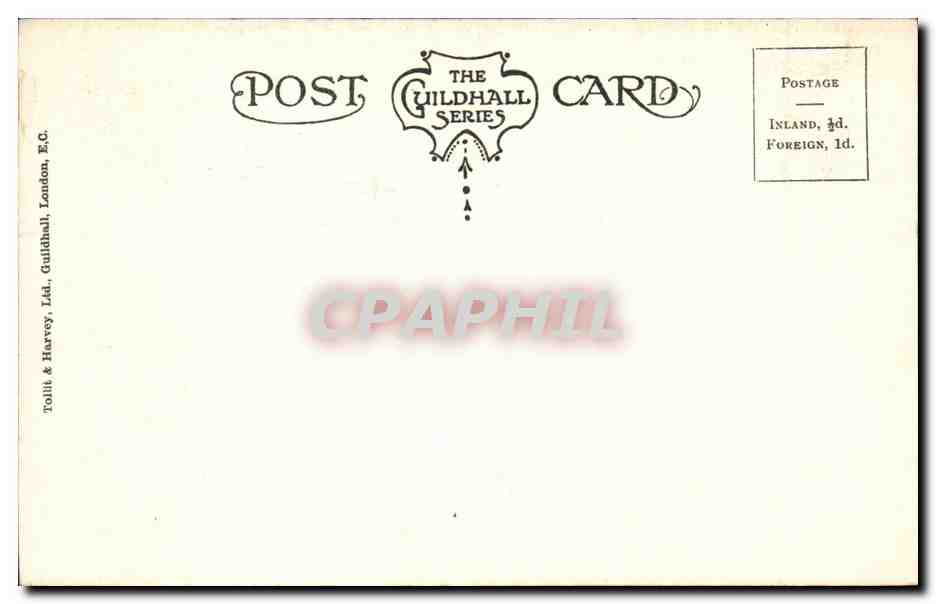 Angleterre - England - London - Londres - The Crypt - Guildhall - CPA  — Verso