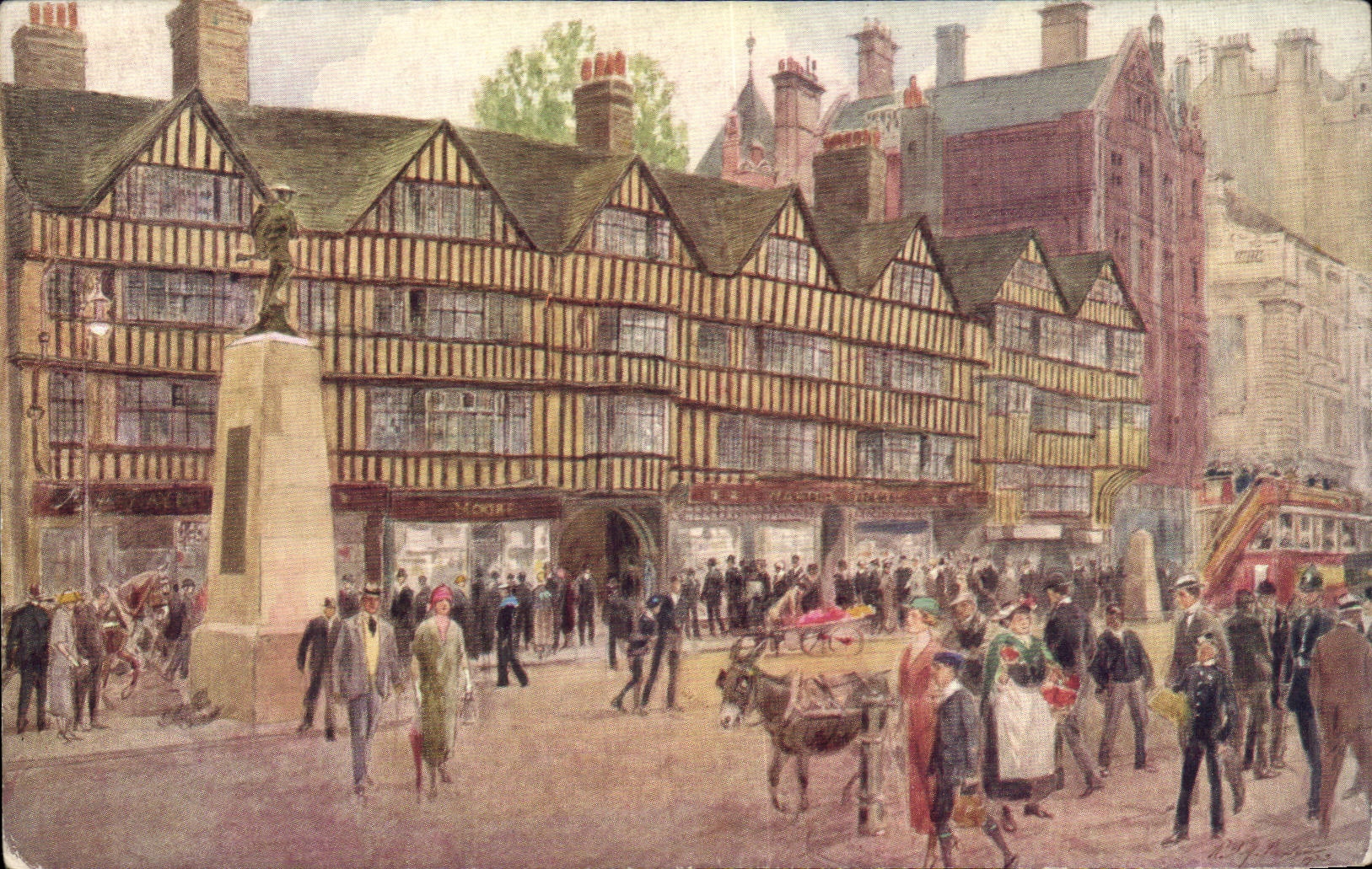 Angleterre - England - London - Londres - The Old Houses High Holborn - Gray's Inn Road - ane - donkey - CPA 