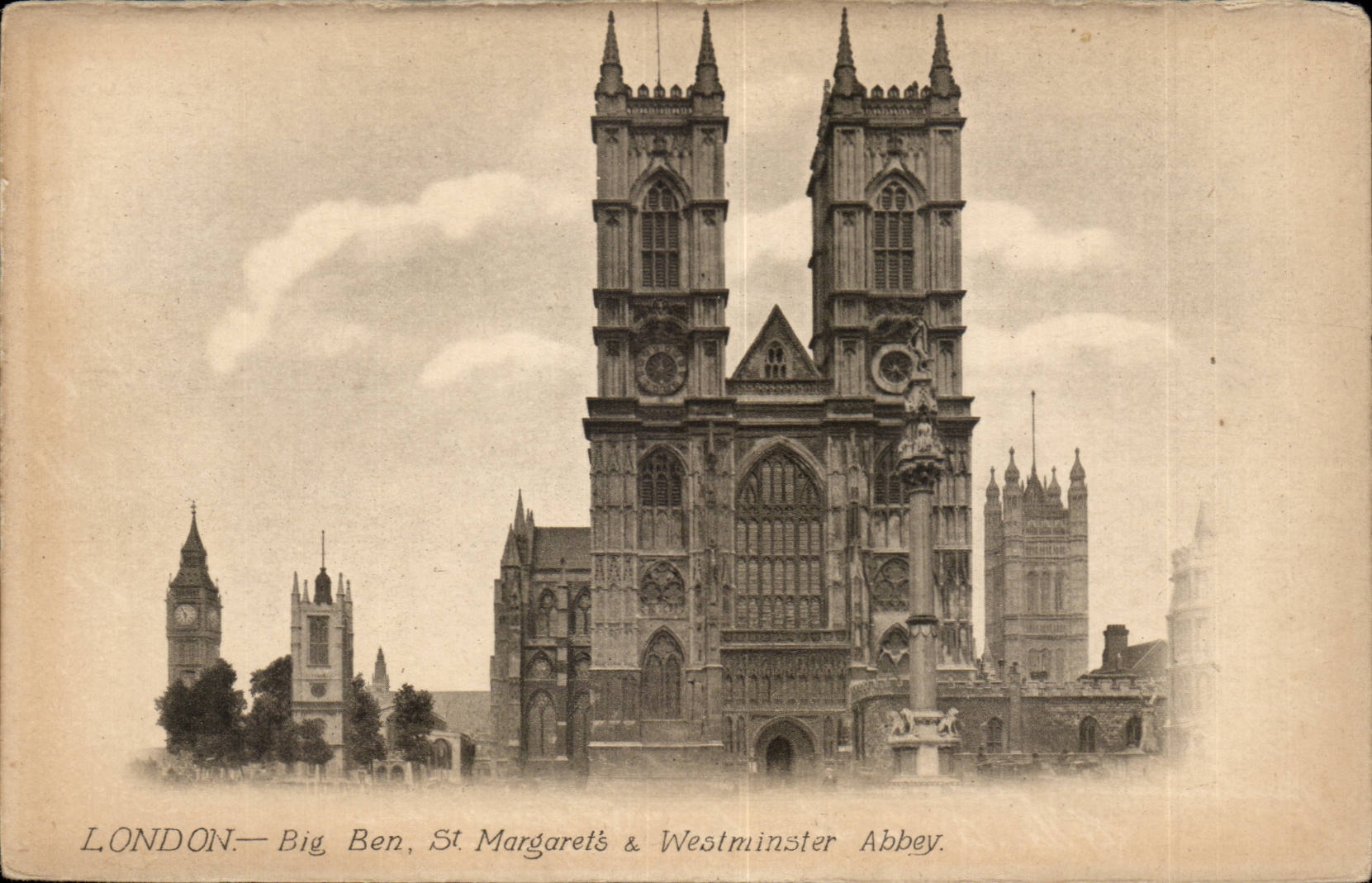 Angleterre - England - London - Londres - Big Ben St Margarets and Westminster Abbey - CPA 
