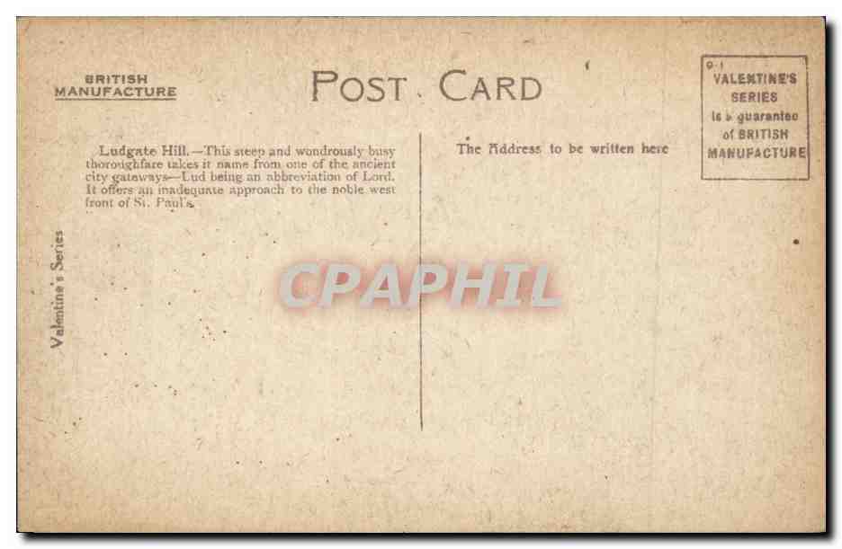 Angleterre - England - London - Londres - Ludgate Hill - CPA  — Rückseite