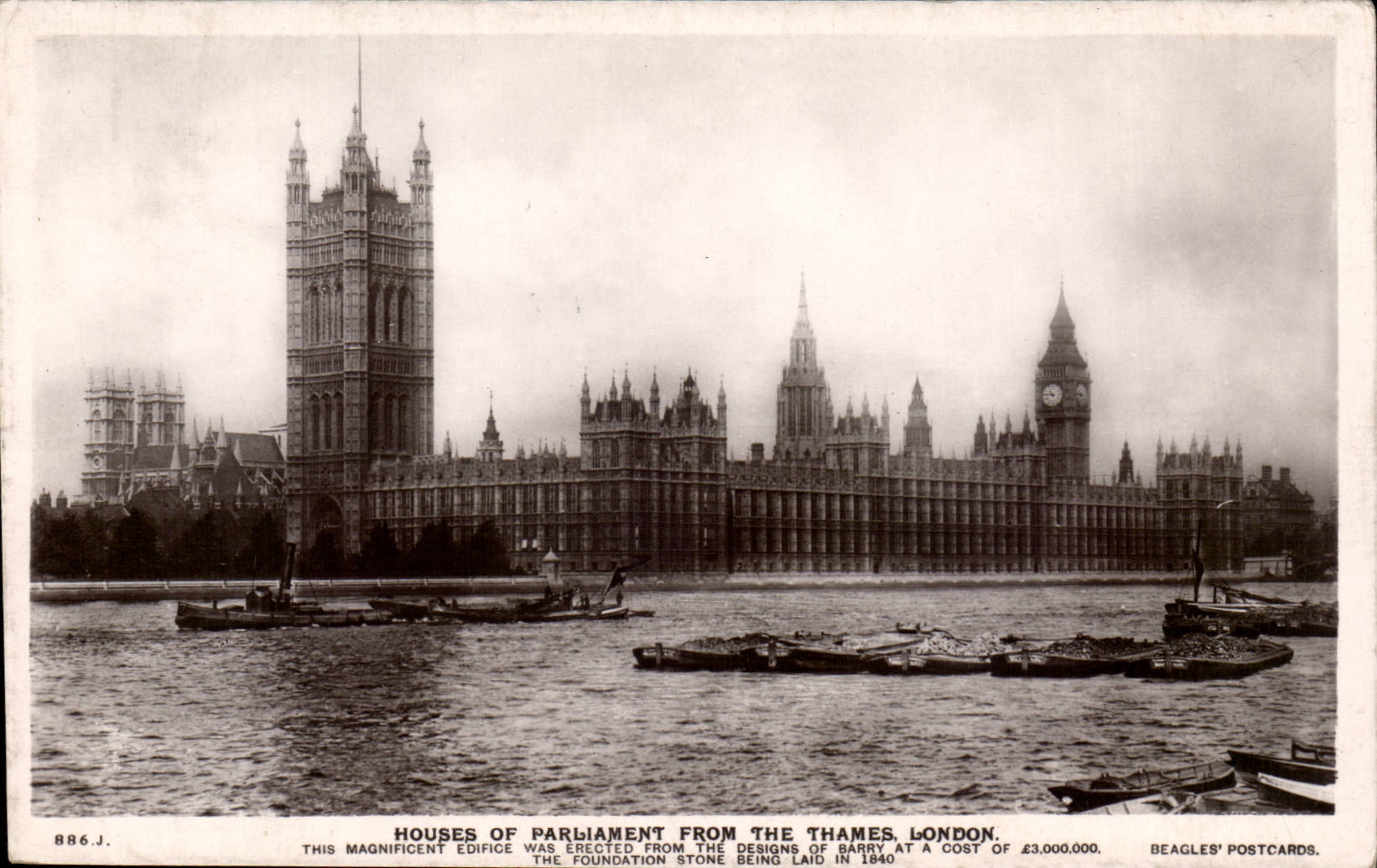Angleterre - England - London - Londres Houses of Parliment from the Thames - CPA 