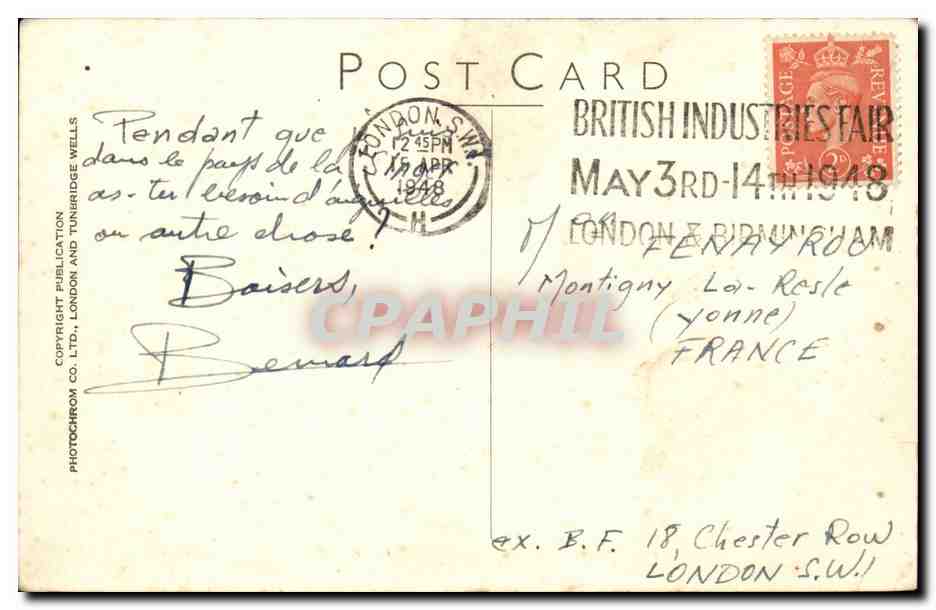 Angleterre - England - London - Londres Lower Regent Street- Automobile - British Industries Fair 1948 - CPA  — Verso