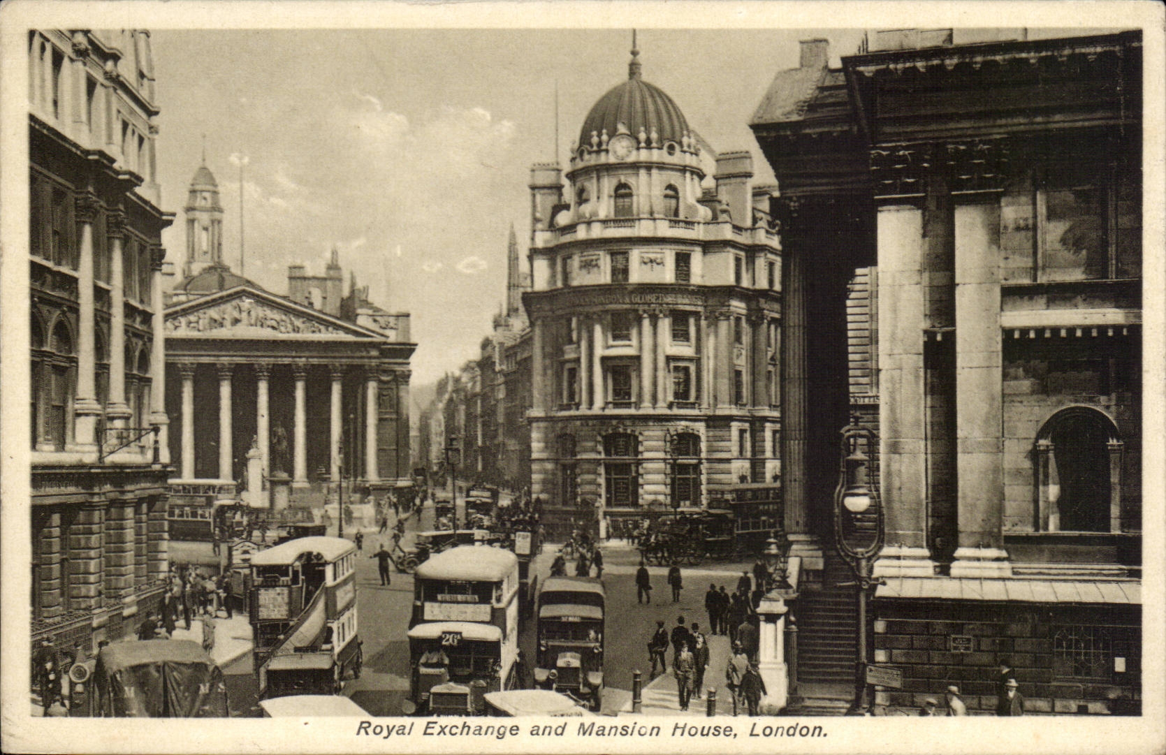 Angleterre - England - London - Londres Royal Exchange and Mansion House - CPA 