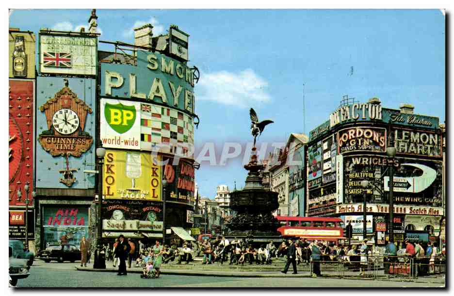 Angleterre - England - London - Londres Piccadilly Circus - Muzart - Guinness Time - Gin - Skol - BP - CPA 