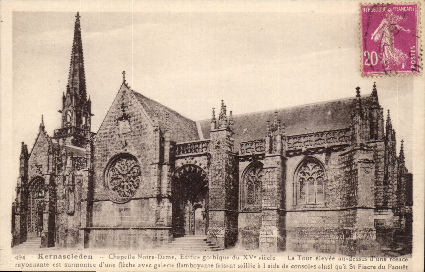 Kernascleden CPA chapelle Notre Dame 