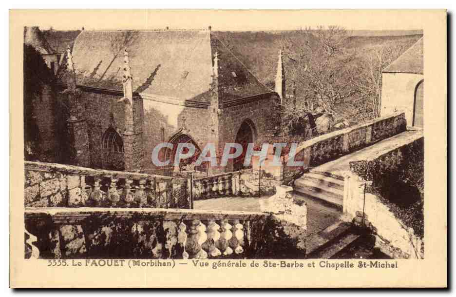 Le Faouet CPA Vue generale de Ste Barbe et chapelle St Michel