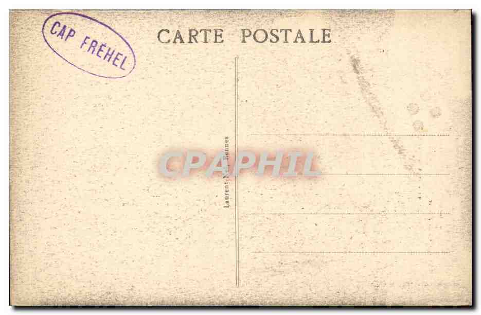 Cap Fréhel (côte Nord) — Rocher pyramidale, Pointe du Fort La Laitte — éditeur Laurent, Rennes, n°117 — Rückseite