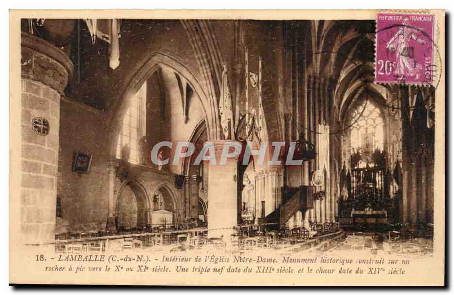 Lamballe CPA interieur de l'eglise Notre DAme