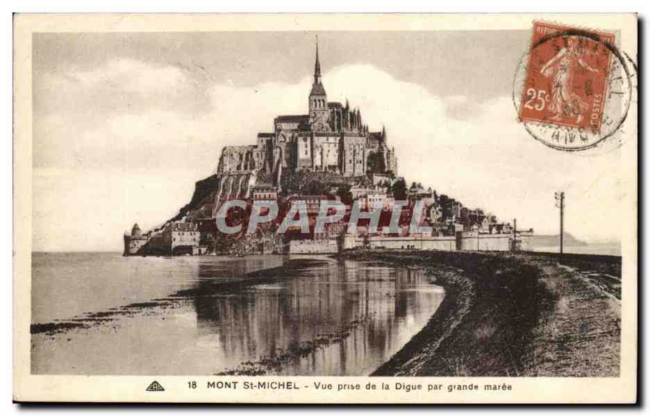 Mont-Saint-Michel — Vue prise de la Digue par grande marée — Ch. des Arts Photographiques - Strasbourg-Schiltigheim, n°18