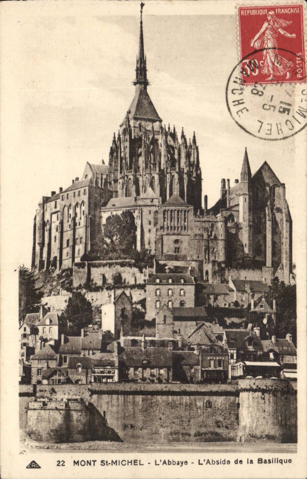 Mont-Saint-Michel — L'Abbaye — L'Abside de la Basilique — CPA n°22 — C.P. des Arts Photomécaniques