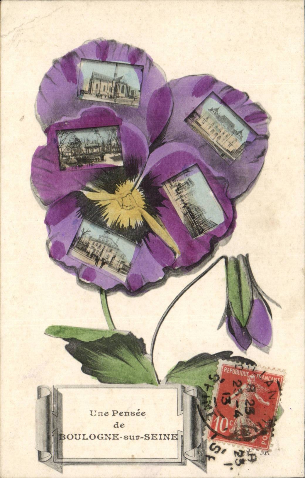 Boulogne-sur-Seine — Eine Violette — Verlag unbekannt, Seriennummer nicht sichtbar
