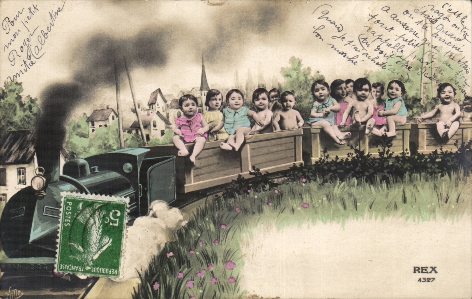 CPA Fantaisie Enfants Train