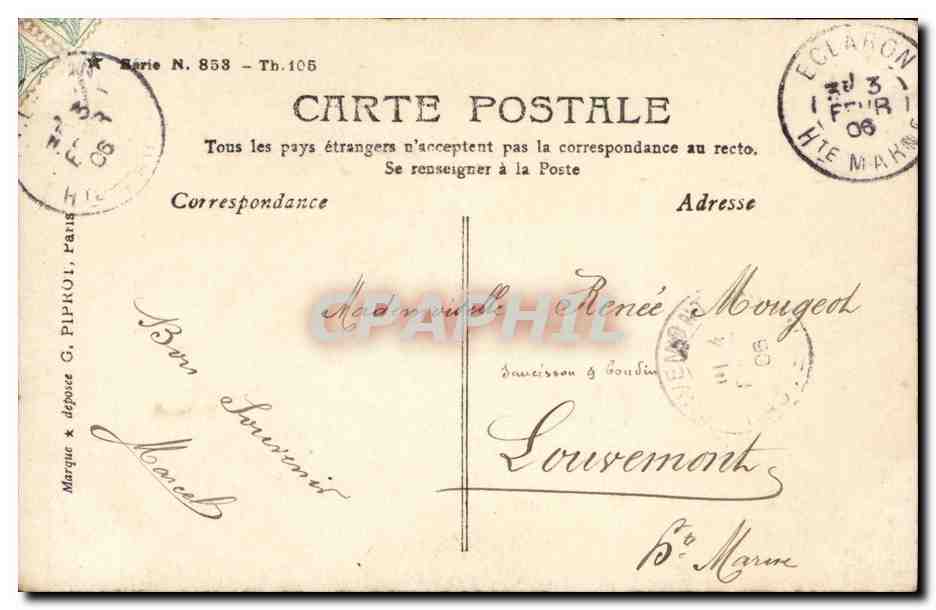 Renée — Actrice en costume coloré — Salerac Paris — Verso