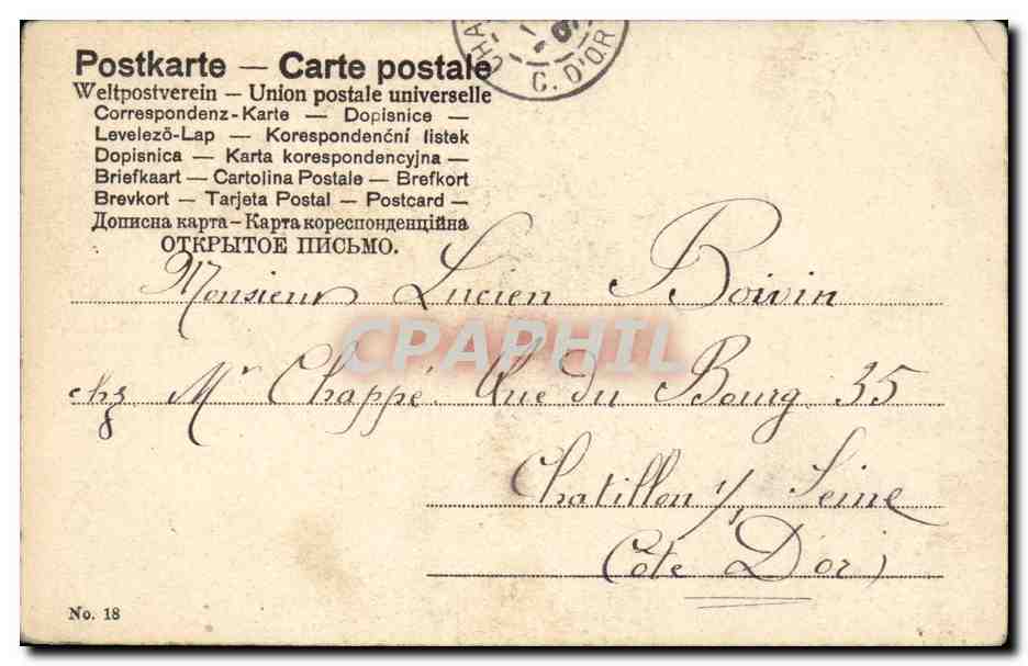 Giovane donna in costume orientale — editore C. Dior, n° 18 — Verso