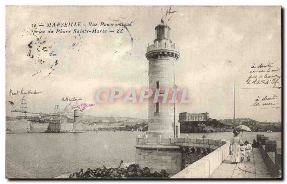 Marseille CPA Vue panoramique prise du phare Sainte Marie (lighthouse)
