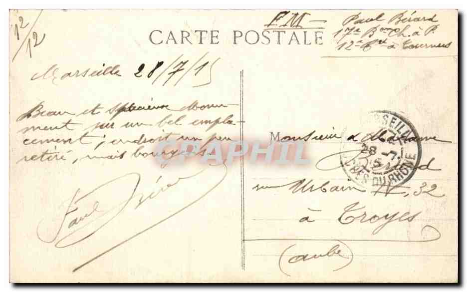Marseille CPA VLa prefecture — Verso