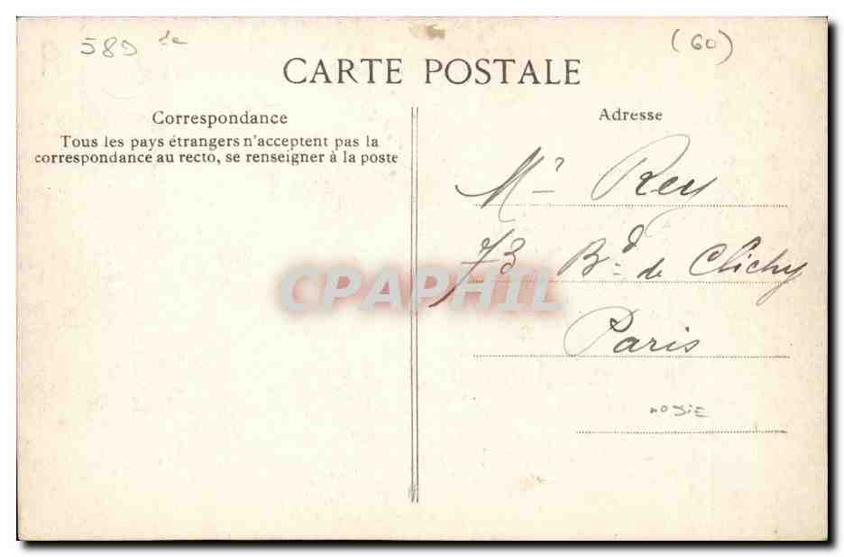 Les troubles de Meru CPA Le general Nicolas et M Meunier Prefet de l'oise TOP (greve OISE) — Rückseite