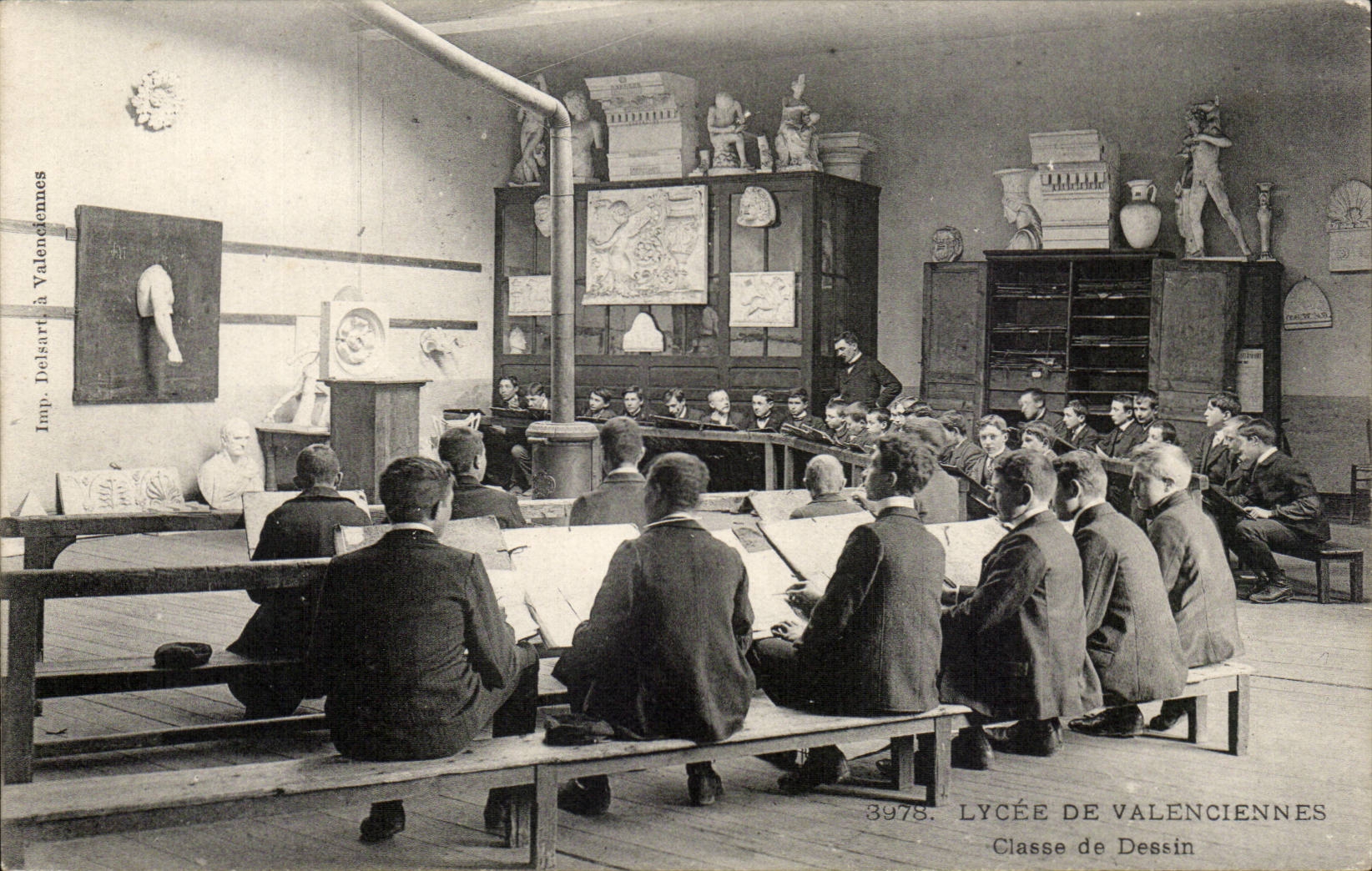 Lycée de Valenciennes — Zeichnenklasse — Imp. Delkart, Valenciennes, n° 3978