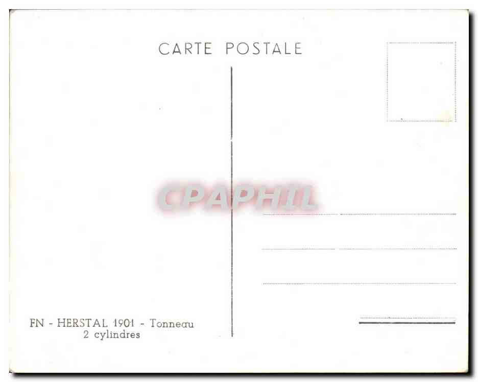 FN - Herstal 1901 - Tonneau — 2 cylindres — CPAPHIL — Reverso