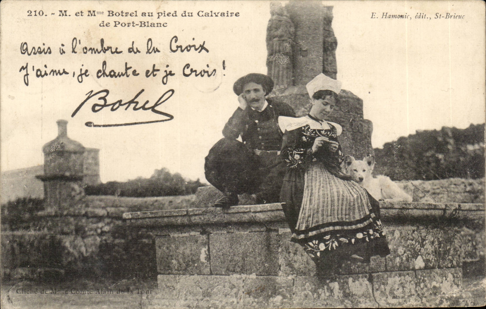 CPA Les chansons de Botrel au pied du calvaire de Port Blanc