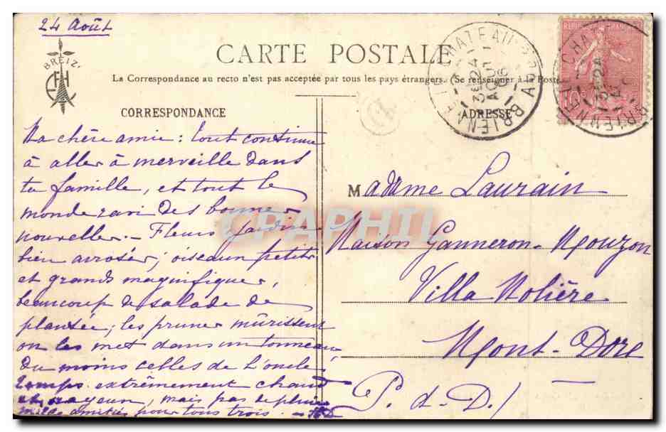 CPA Les chansons de Botrel au pied du calvaire de Port Blanc — Rückseite