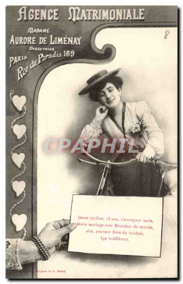 CPA Agence matrimoniale Mme Aurore de Limenay Rue du Paradis 169 TOP (cartomancie voyance voyant cartes chance) TOP