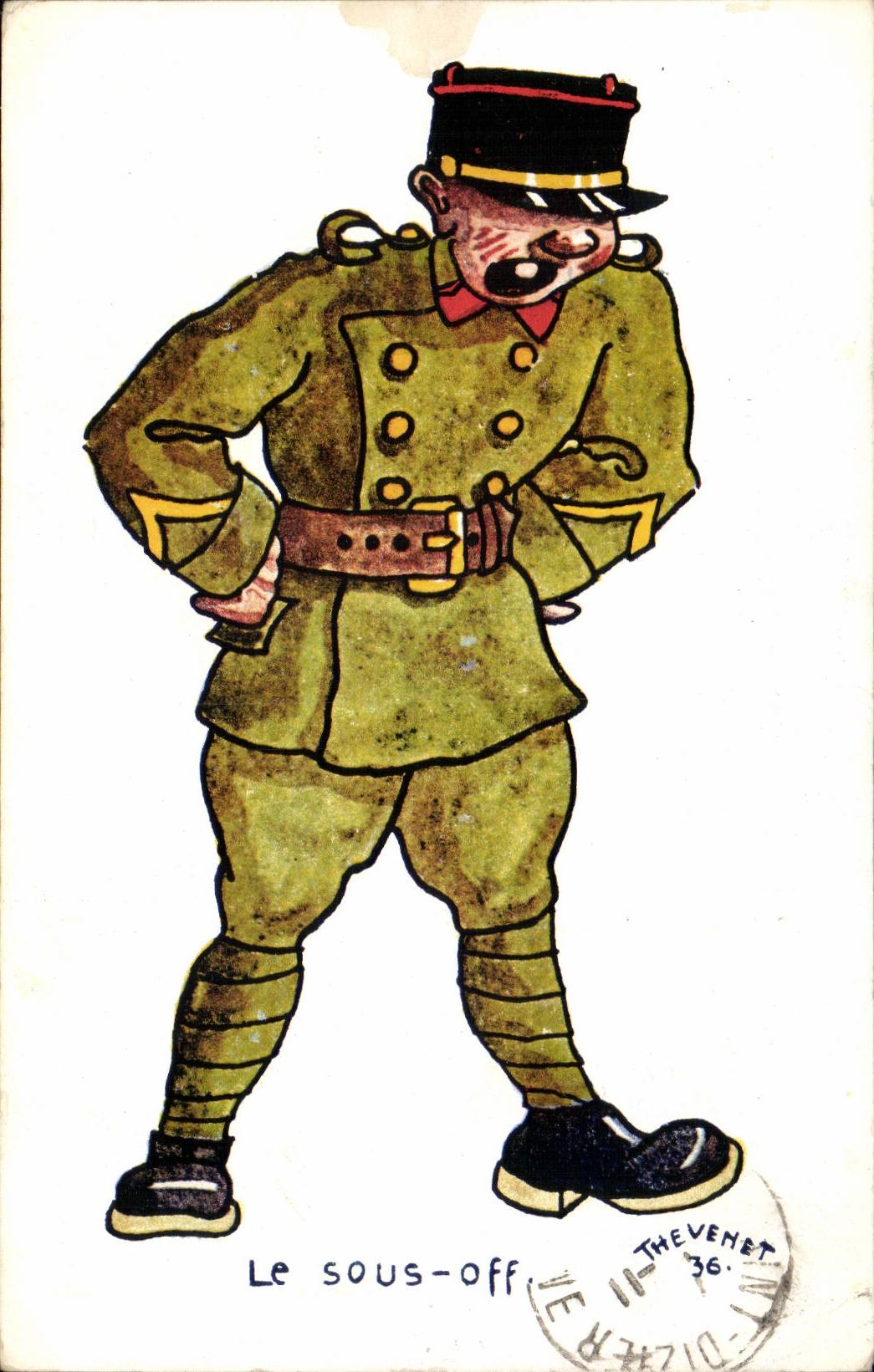 CPA Illustrateur Cass Le sous off (militaria soldat) 