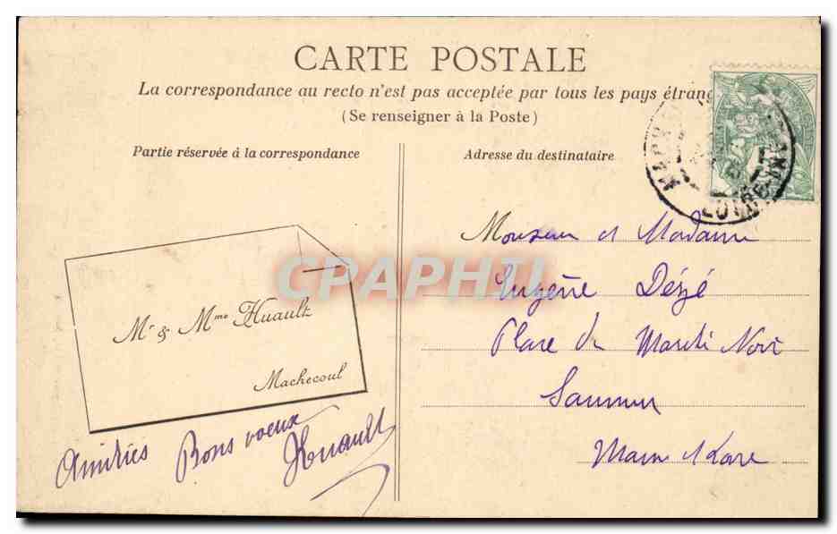 Vier Jungen in Seemannsuniform — Gute Wünsche für 1906 — unbekannter Verleger — Rückseite